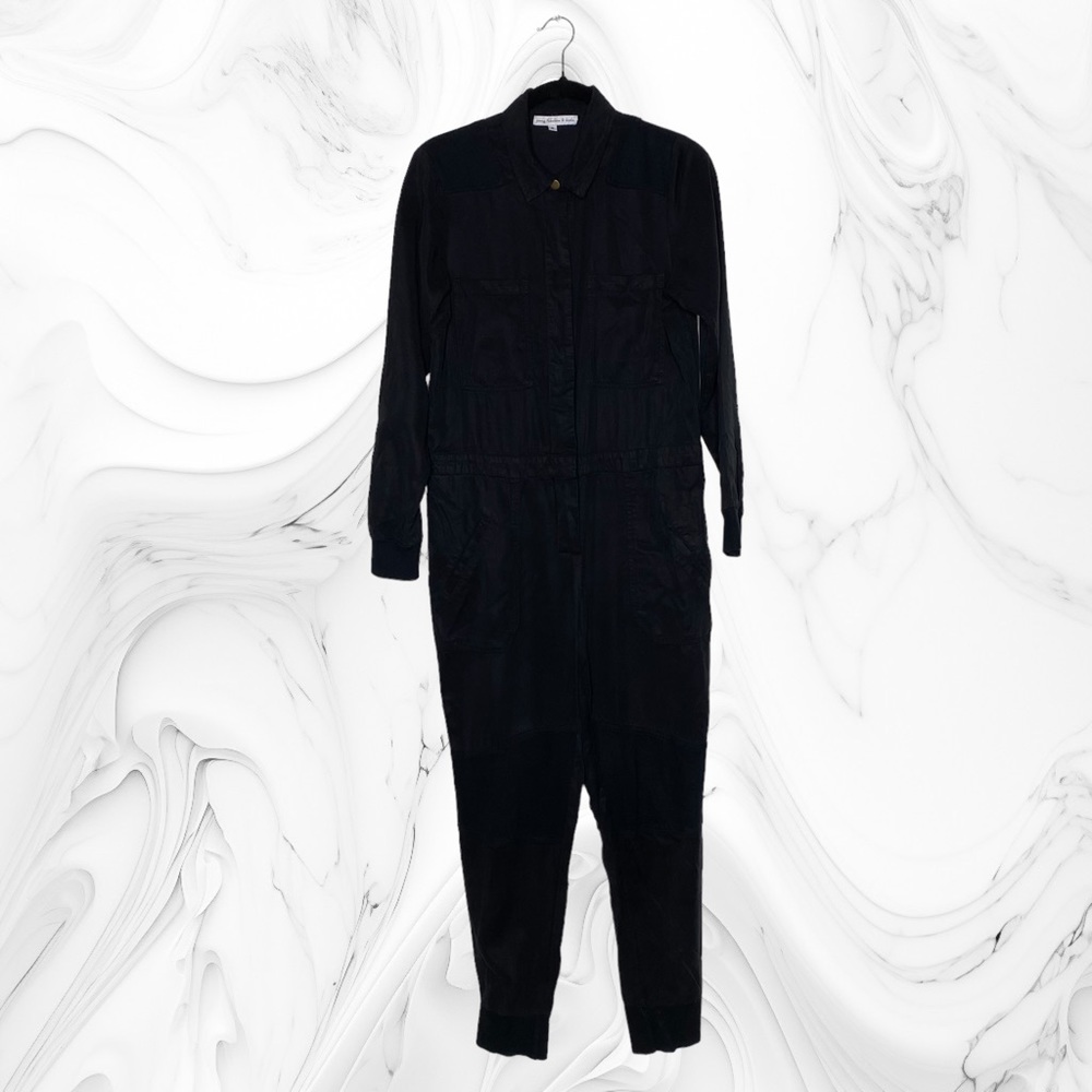Young Fabulous & Broke tencel jumpsuit coveralls flight suit, Black